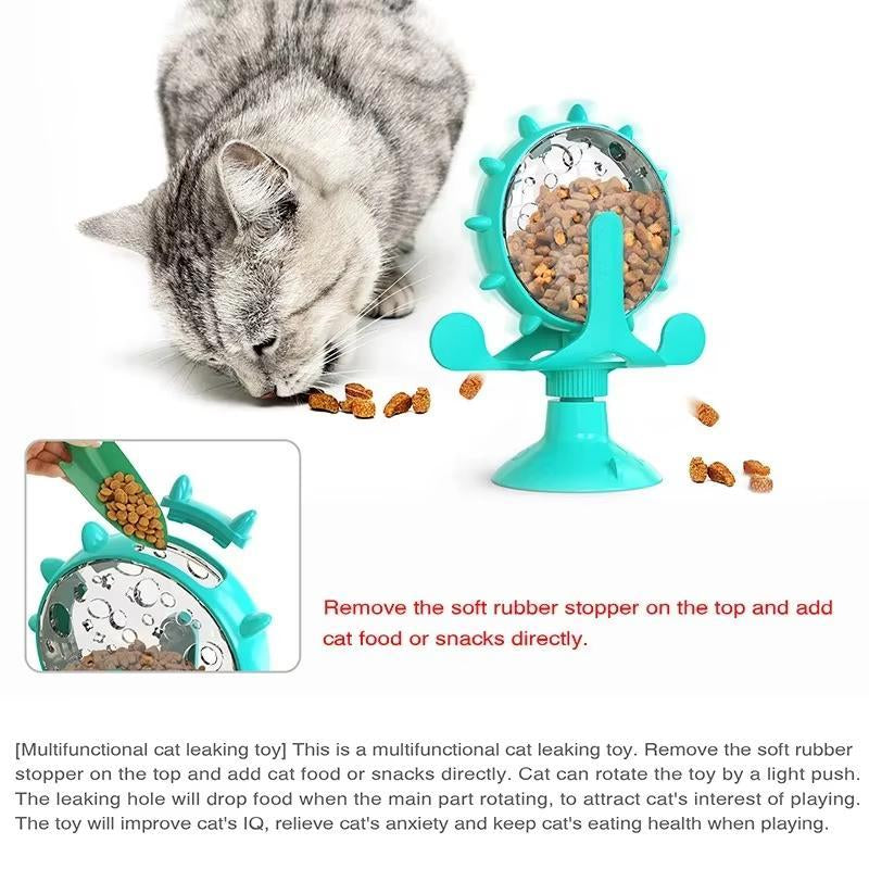 Cat Food Dispenser, Interactive Cat Teaser Toy, Rotatable Snack Dispenser for Indoor Use, Pet Accessories for Small Dogs