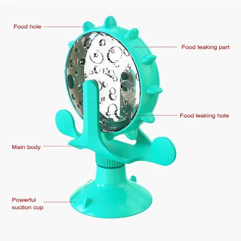 Cat Food Dispenser, Interactive Cat Teaser Toy, Rotatable Snack Dispenser for Indoor Use, Pet Accessories for Small Dogs