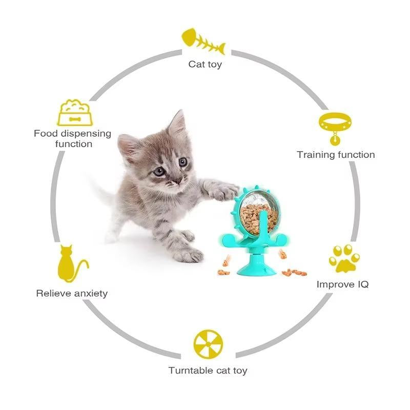 Cat Food Dispenser, Interactive Cat Teaser Toy, Rotatable Snack Dispenser for Indoor Use, Pet Accessories for Small Dogs